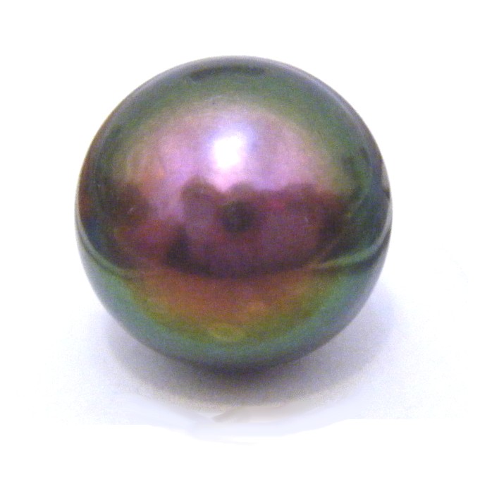 Peacock Green and Purple 12mm Button Pearl